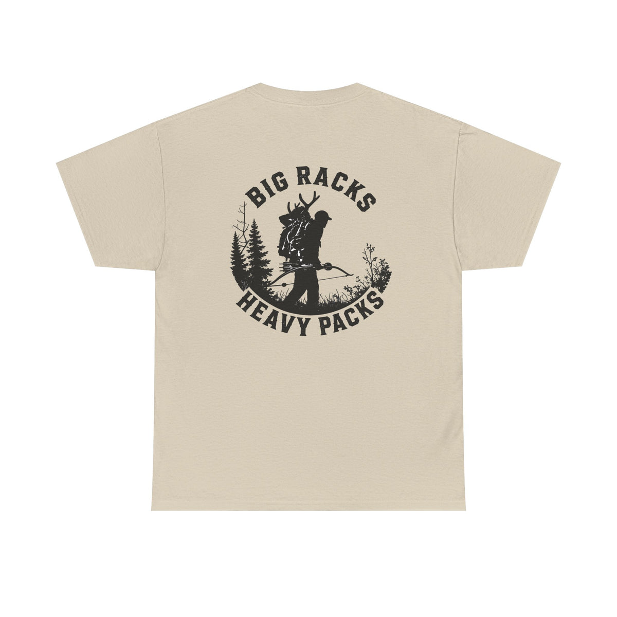 Hunting Tee — "Big Racks Heavy Packs" Antler Hunter Graphic Shirt