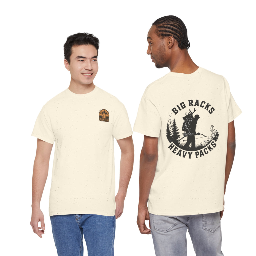 Hunting Tee — "Big Racks Heavy Packs" Antler Hunter Graphic Shirt