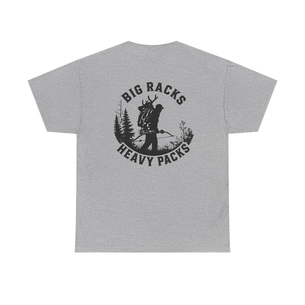 Hunting Tee — "Big Racks Heavy Packs" Antler Hunter Graphic Shirt
