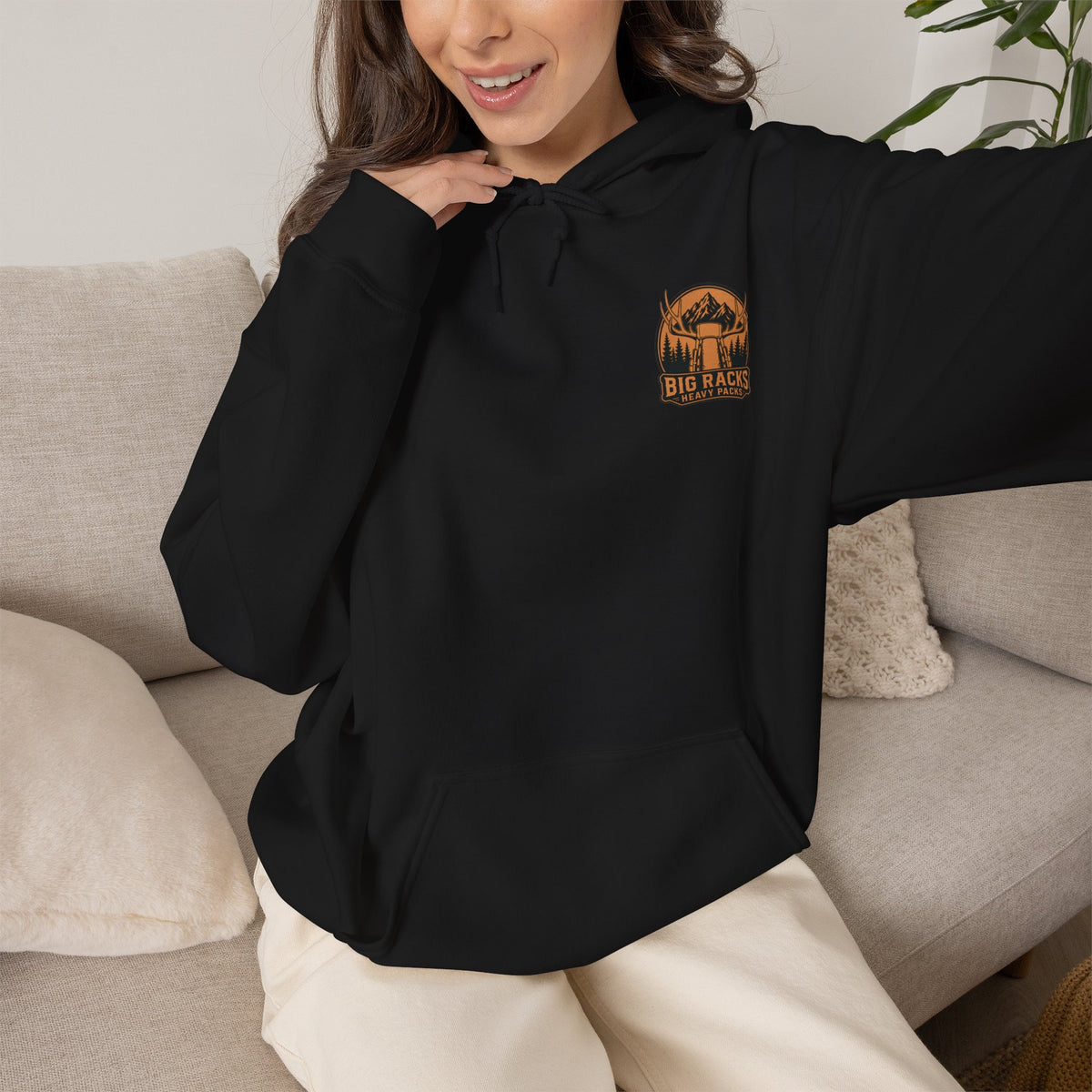 Heavy Pack Hoodie – Vintage “Big Racks Heavy Pack” Camping Logo Hooded Sweatshirt