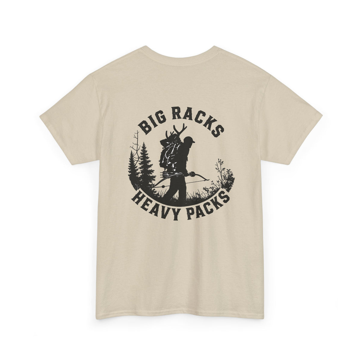 Hunting Tee — "Big Racks Heavy Packs" Antler Hunter Graphic Shirt