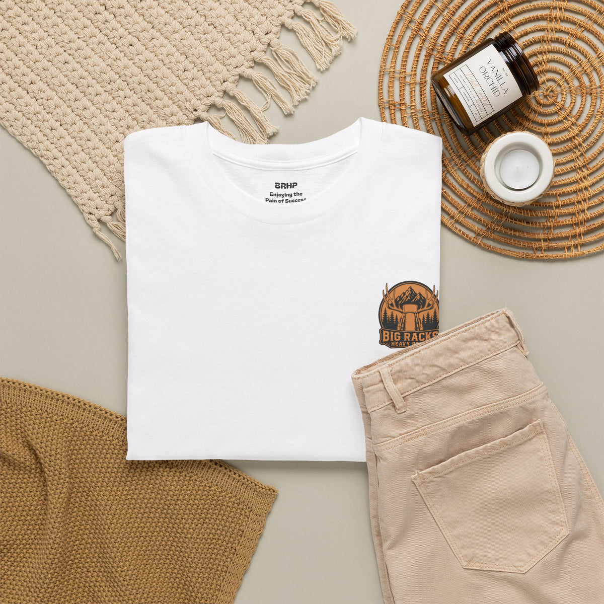 Hunting Tee — "Big Racks Heavy Packs" Antler Hunter Graphic Shirt