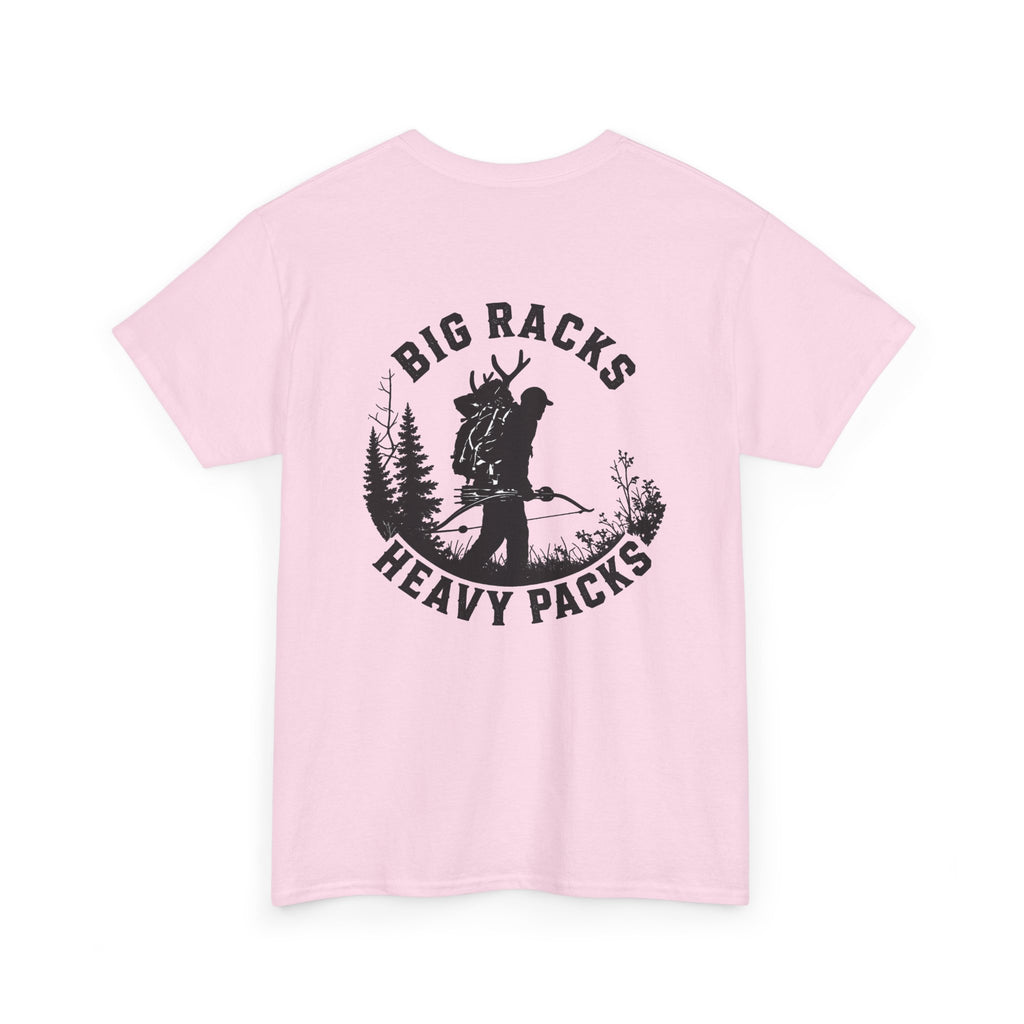 Hunting Tee — "Big Racks Heavy Packs" Antler Hunter Graphic Shirt