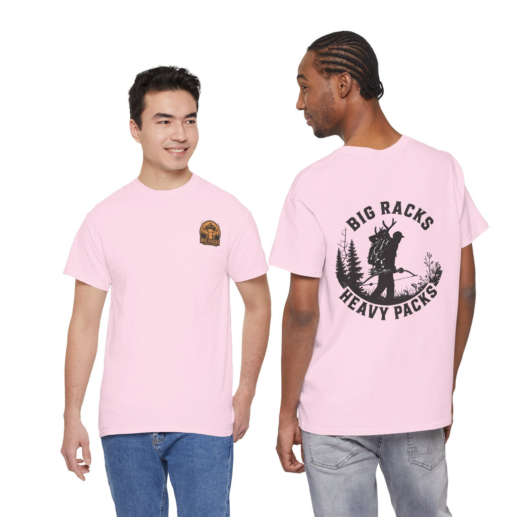Hunting Tee — "Big Racks Heavy Packs" Antler Hunter Graphic Shirt