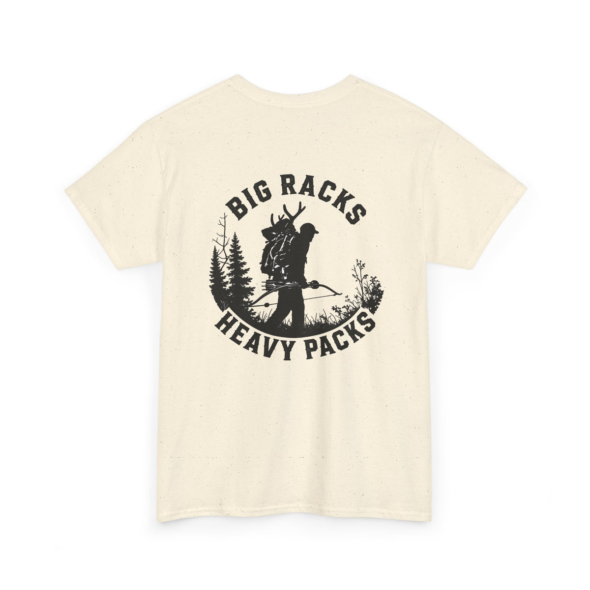 Hunting Tee — "Big Racks Heavy Packs" Antler Hunter Graphic Shirt