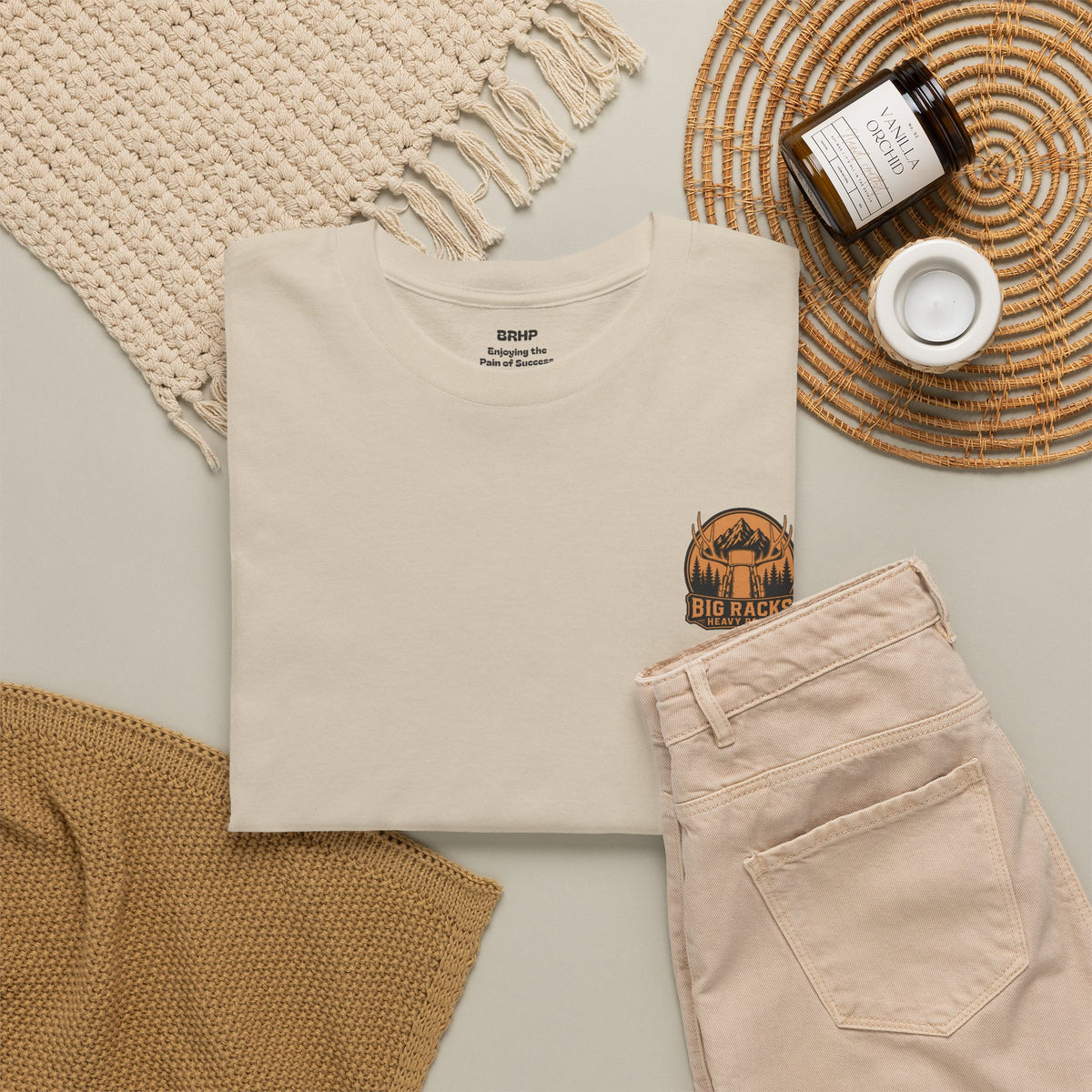 Hunting Tee — "Big Racks Heavy Packs" Antler Hunter Graphic Shirt