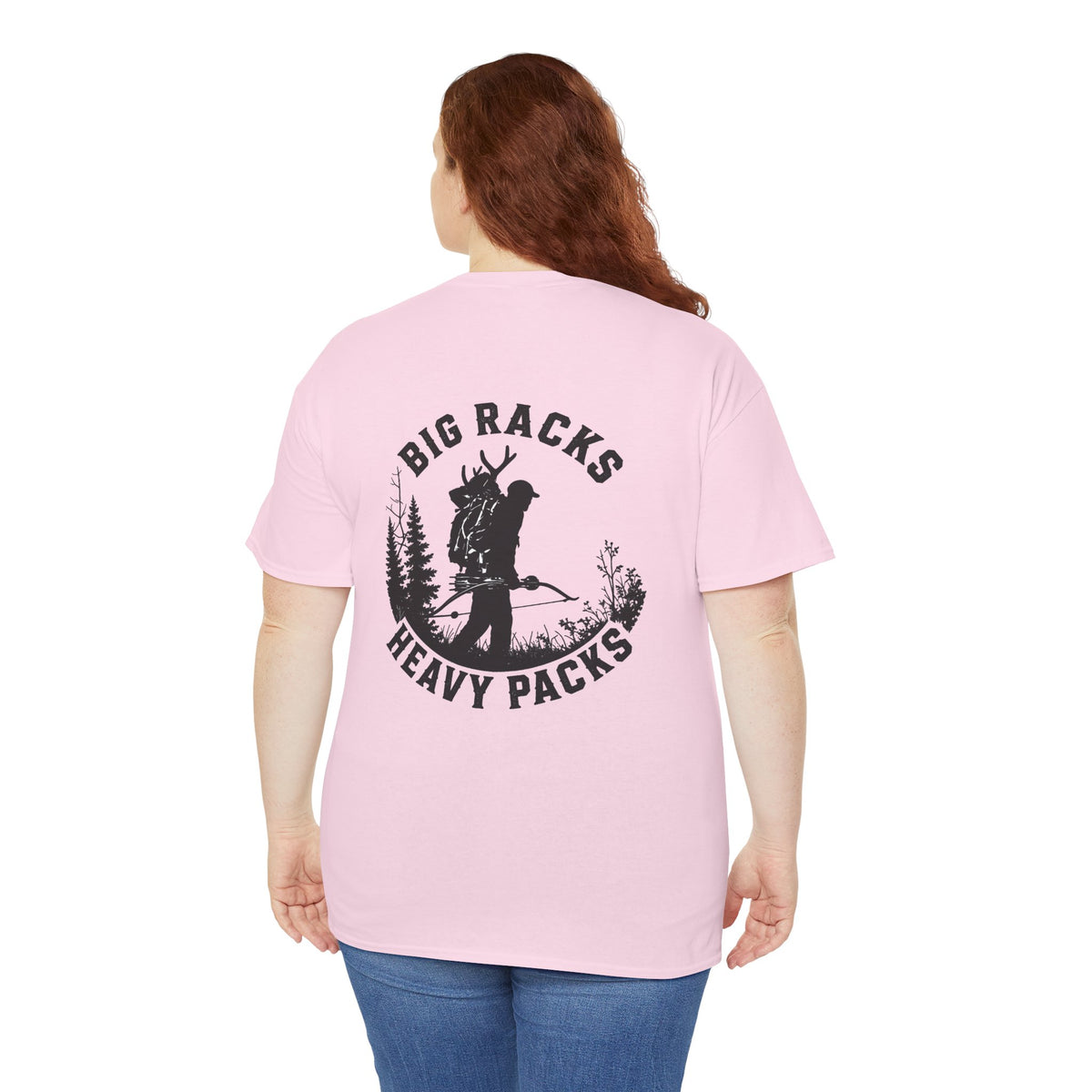 Hunting Tee — "Big Racks Heavy Packs" Antler Hunter Graphic Shirt
