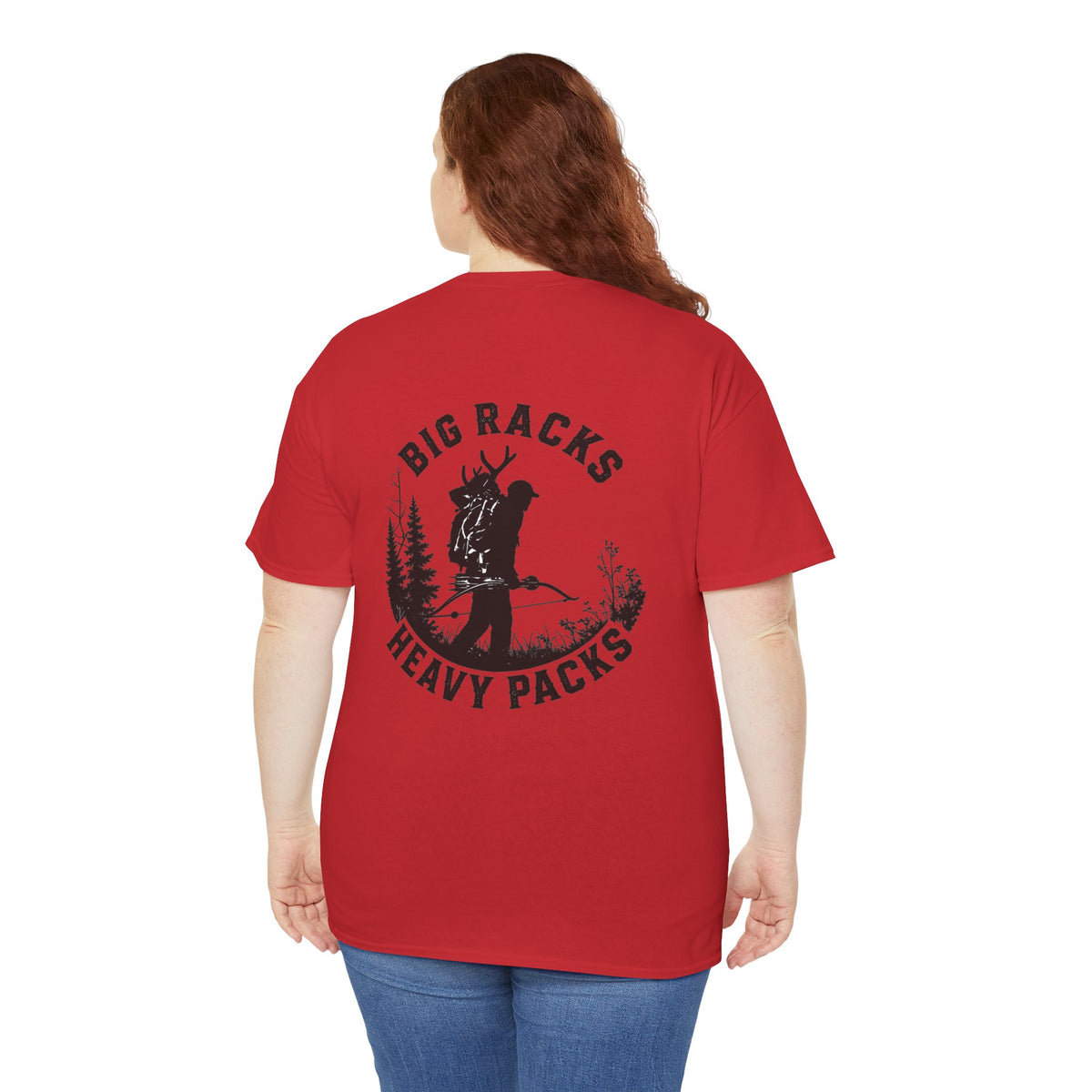 Hunting Tee — "Big Racks Heavy Packs" Antler Hunter Graphic Shirt