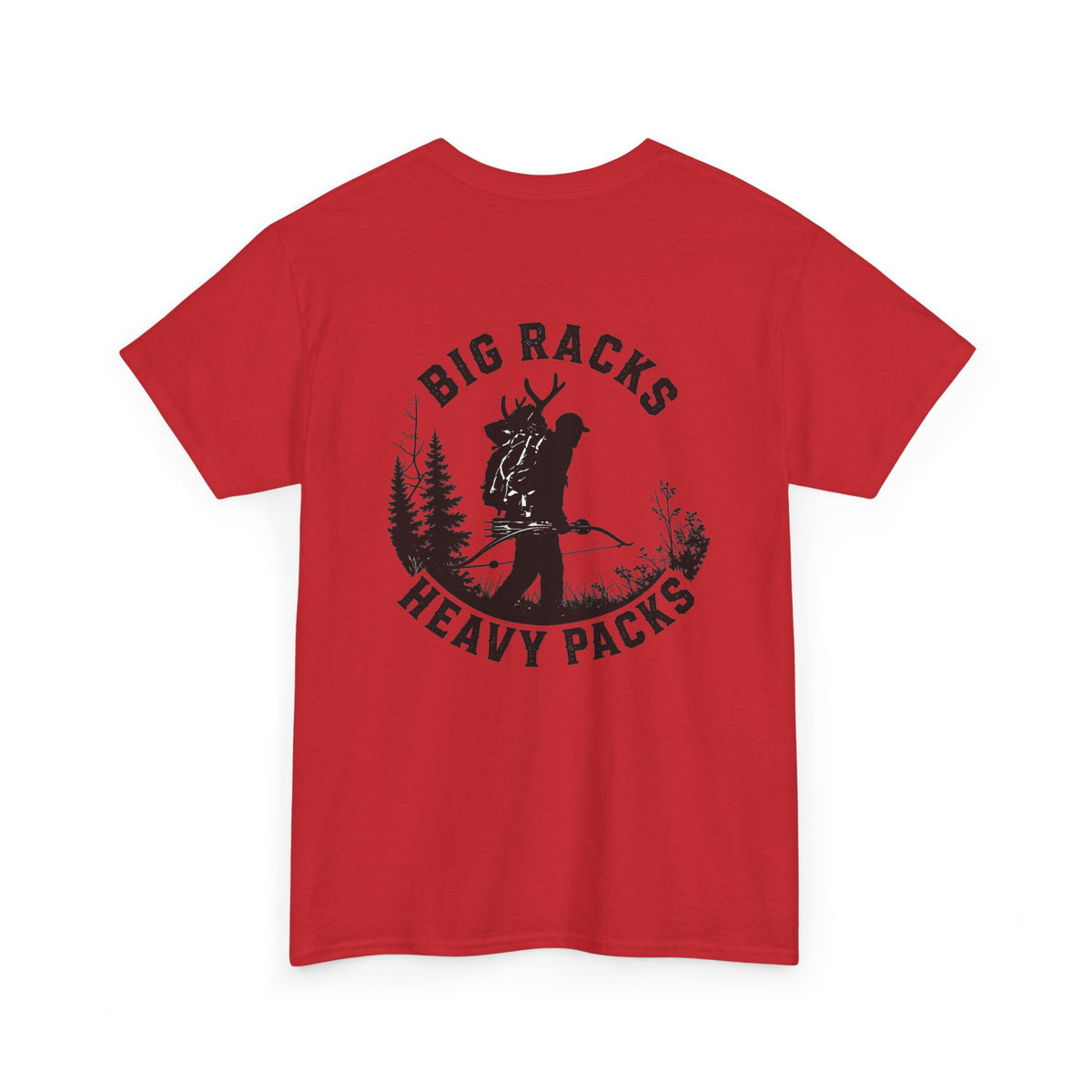 Hunting Tee — "Big Racks Heavy Packs" Antler Hunter Graphic Shirt