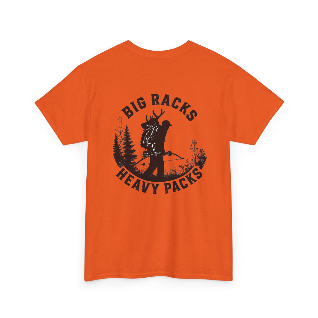 Hunting Tee — "Big Racks Heavy Packs" Antler Hunter Graphic Shirt