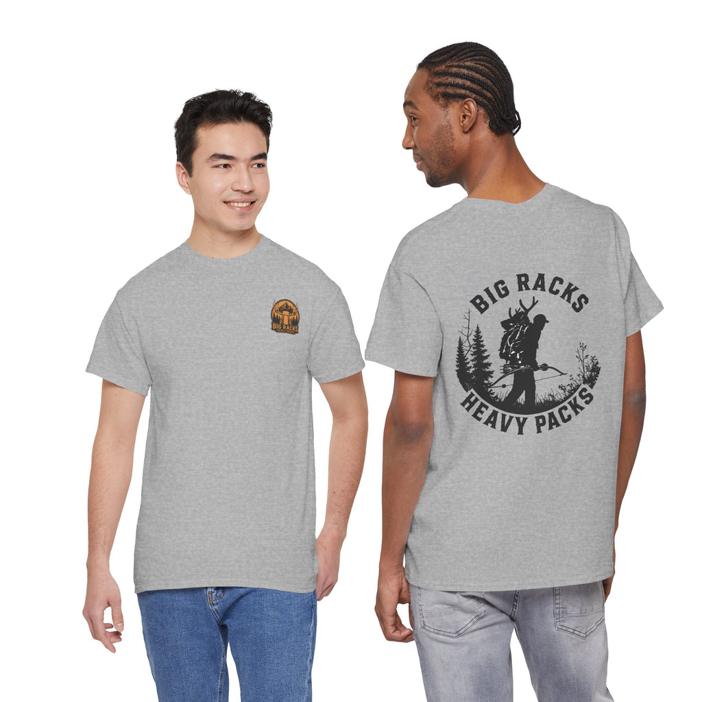 Hunting Tee — "Big Racks Heavy Packs" Antler Hunter Graphic Shirt
