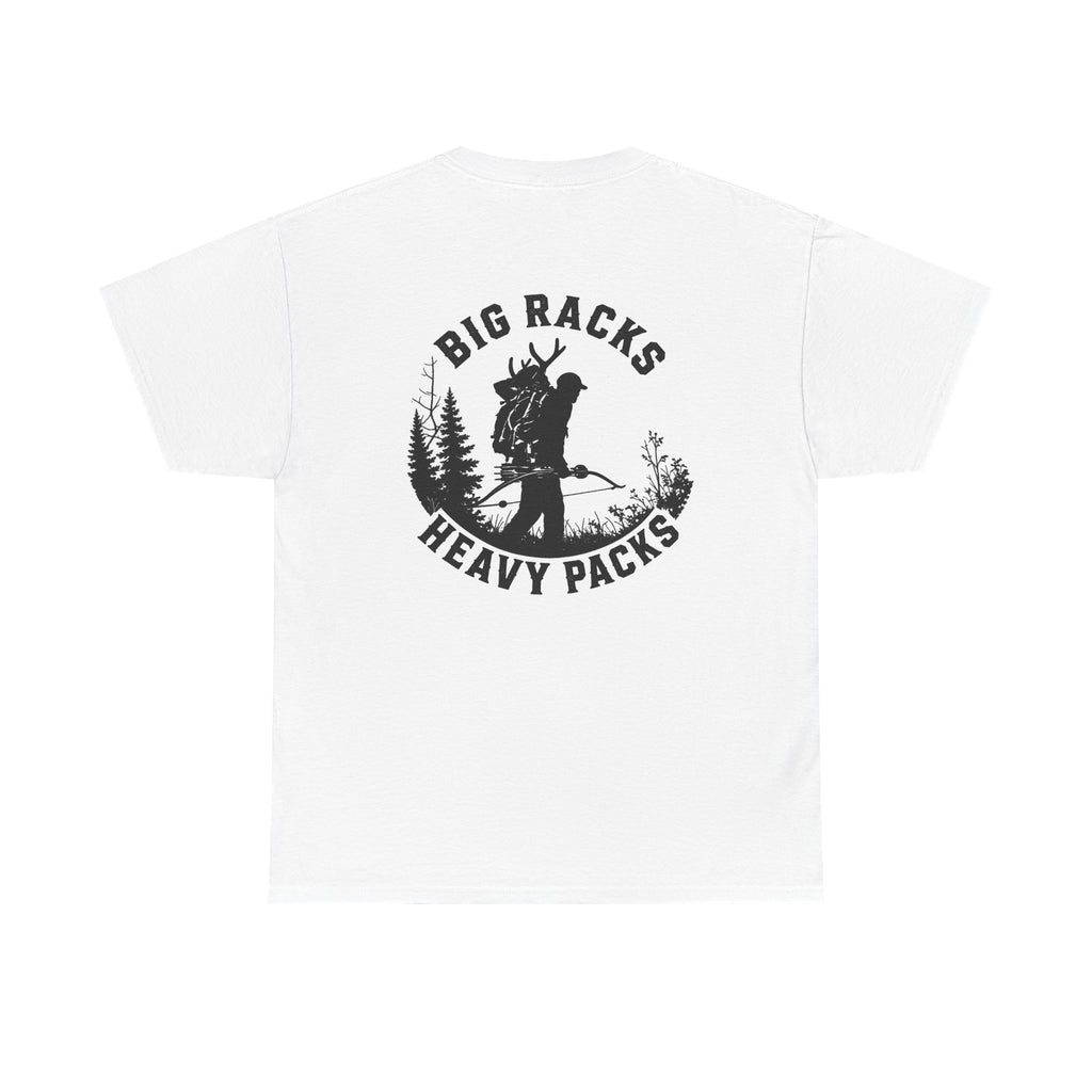 Hunting Tee — "Big Racks Heavy Packs" Antler Hunter Graphic Shirt