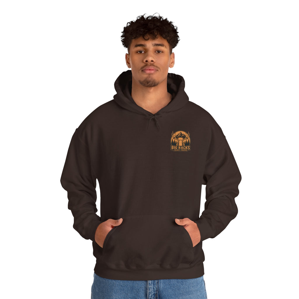 Heavy Pack Hoodie – Vintage “Big Racks Heavy Pack” Camping Logo Hooded Sweatshirt