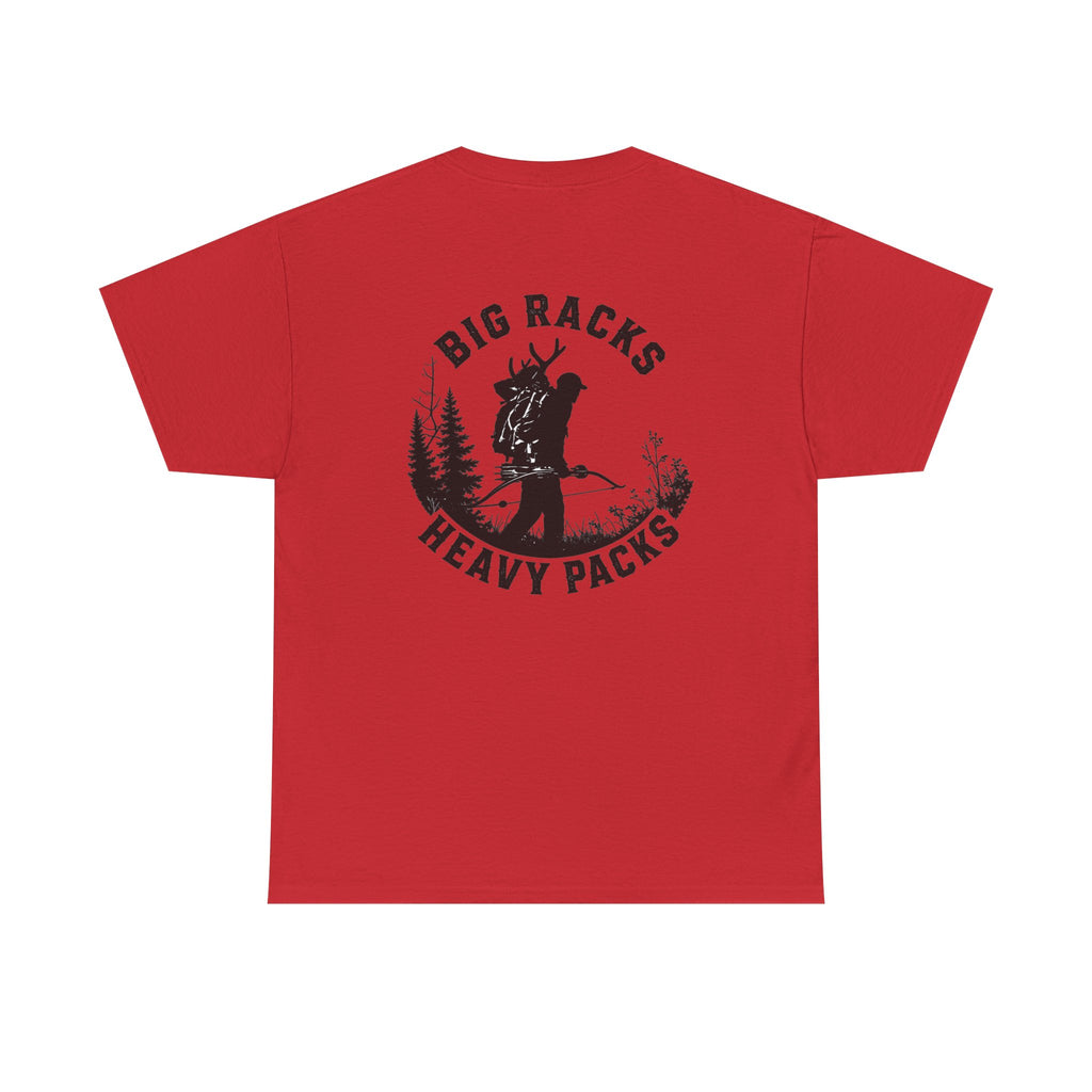 Hunting Tee — "Big Racks Heavy Packs" Antler Hunter Graphic Shirt