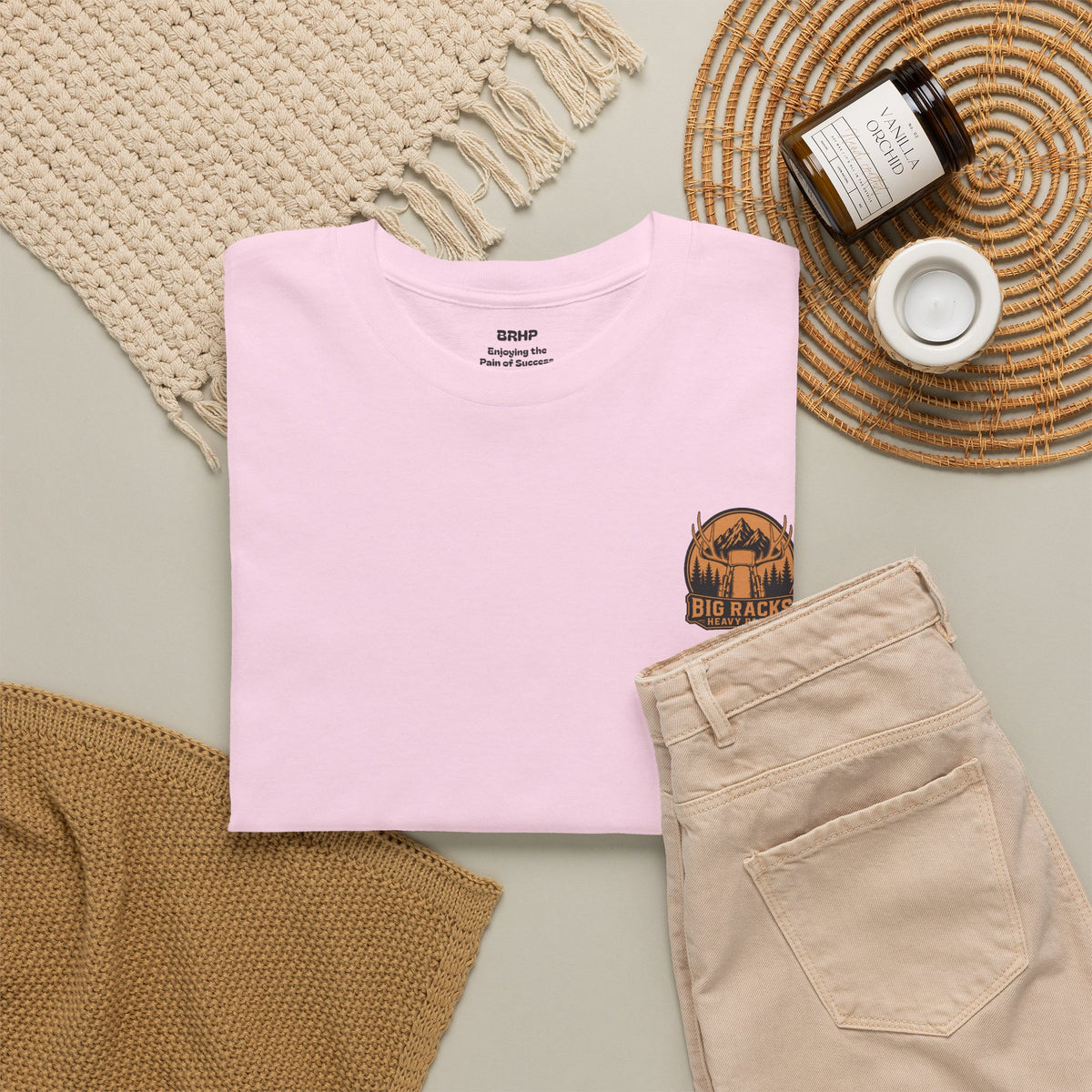 Hunting Tee — "Big Racks Heavy Packs" Antler Hunter Graphic Shirt