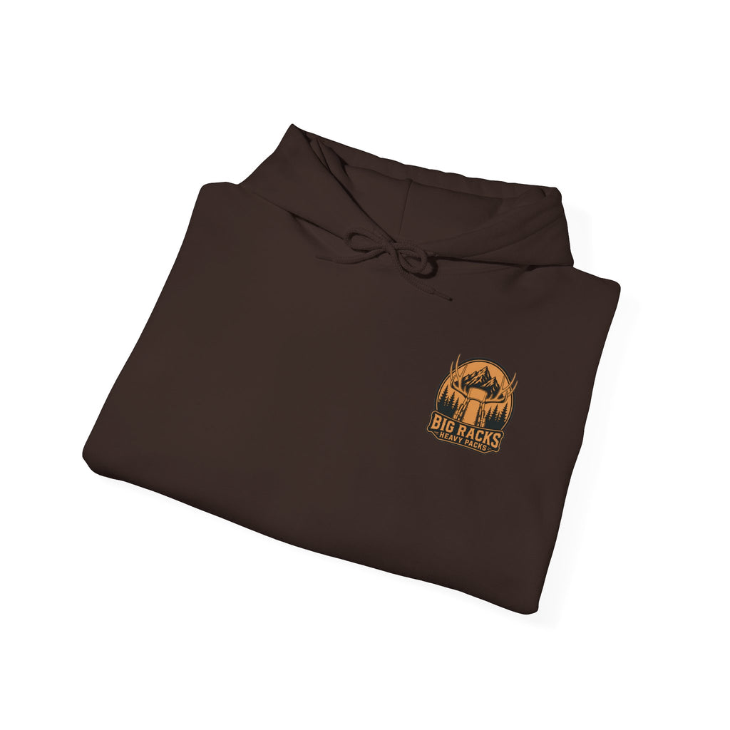 Heavy Pack Hoodie – Vintage “Big Racks Heavy Pack” Camping Logo Hooded Sweatshirt