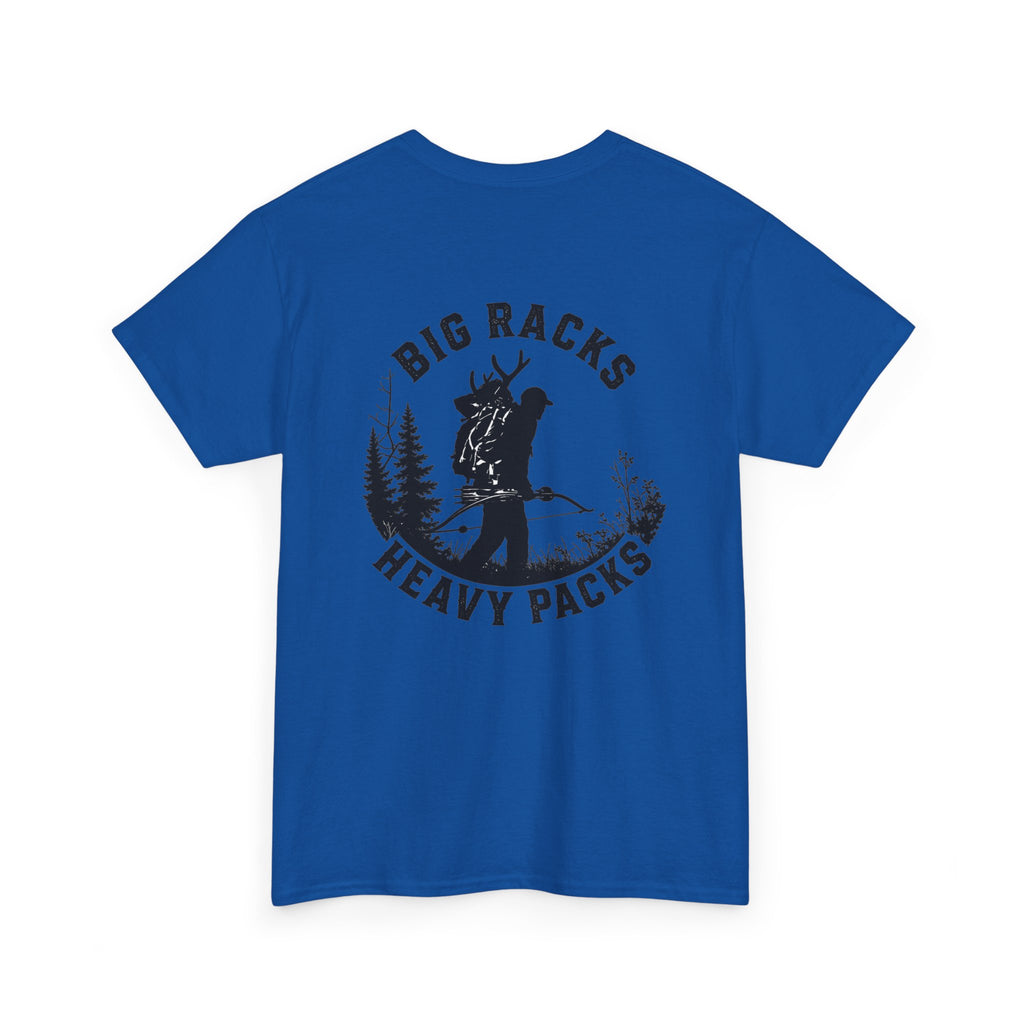 Hunting Tee — "Big Racks Heavy Packs" Antler Hunter Graphic Shirt